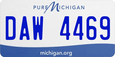 MI license plate DAW4469