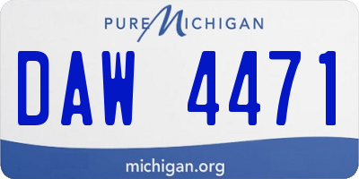 MI license plate DAW4471