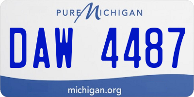 MI license plate DAW4487
