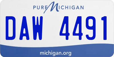 MI license plate DAW4491