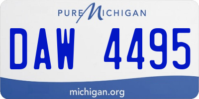 MI license plate DAW4495