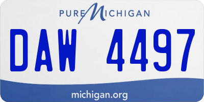 MI license plate DAW4497