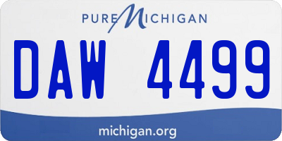 MI license plate DAW4499