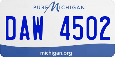 MI license plate DAW4502