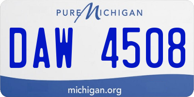 MI license plate DAW4508