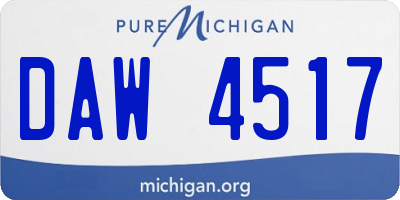 MI license plate DAW4517