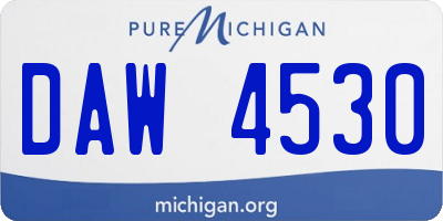 MI license plate DAW4530