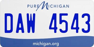 MI license plate DAW4543