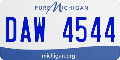 MI license plate DAW4544