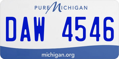 MI license plate DAW4546