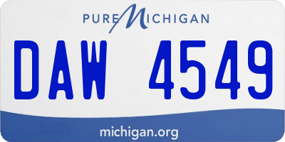 MI license plate DAW4549