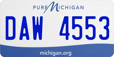 MI license plate DAW4553