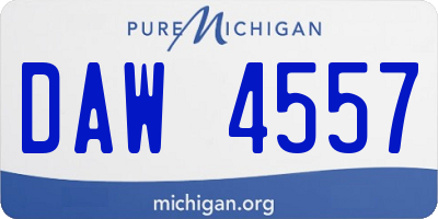 MI license plate DAW4557