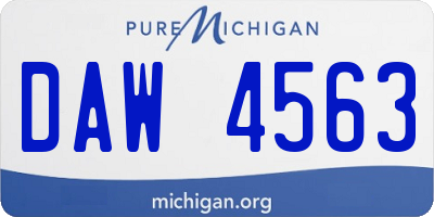 MI license plate DAW4563