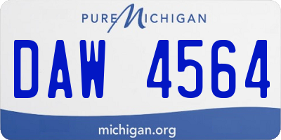 MI license plate DAW4564