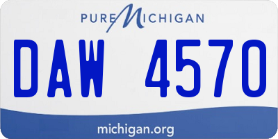 MI license plate DAW4570