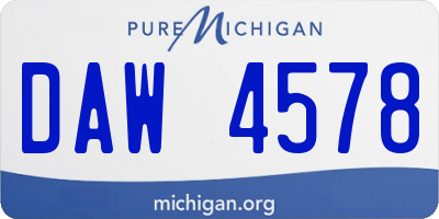MI license plate DAW4578