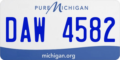 MI license plate DAW4582