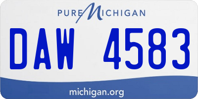 MI license plate DAW4583