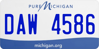 MI license plate DAW4586