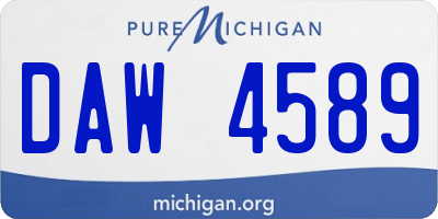 MI license plate DAW4589