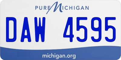 MI license plate DAW4595
