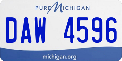 MI license plate DAW4596