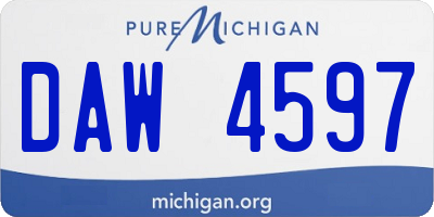 MI license plate DAW4597