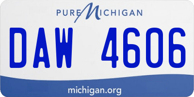 MI license plate DAW4606