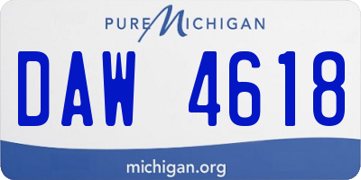 MI license plate DAW4618