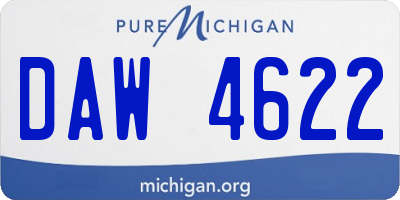 MI license plate DAW4622