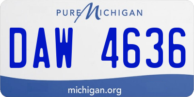 MI license plate DAW4636