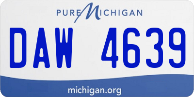 MI license plate DAW4639