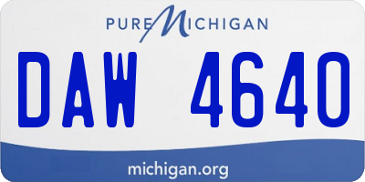 MI license plate DAW4640