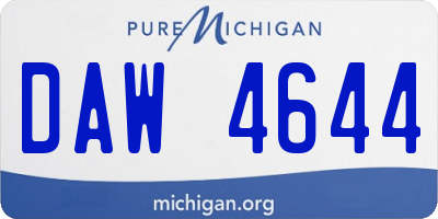 MI license plate DAW4644