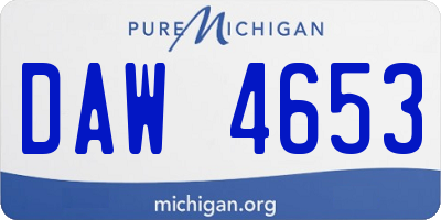 MI license plate DAW4653