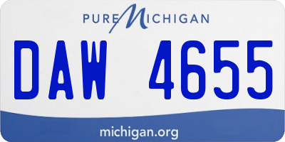 MI license plate DAW4655
