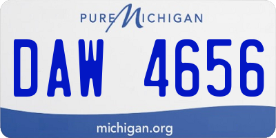 MI license plate DAW4656