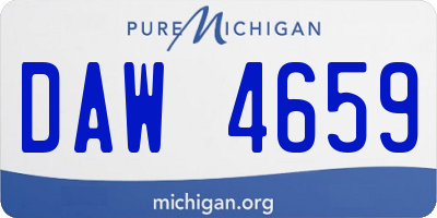 MI license plate DAW4659