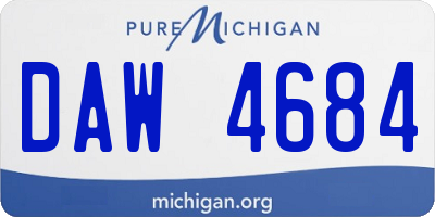 MI license plate DAW4684