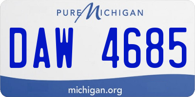 MI license plate DAW4685