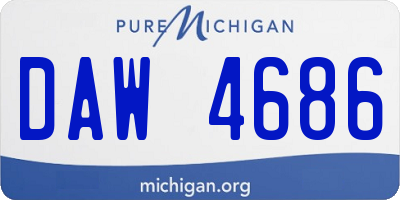 MI license plate DAW4686