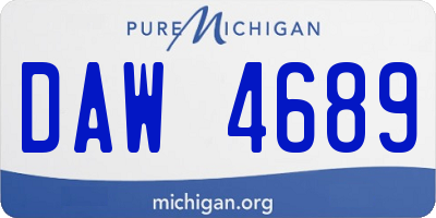 MI license plate DAW4689