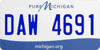MI license plate DAW4691