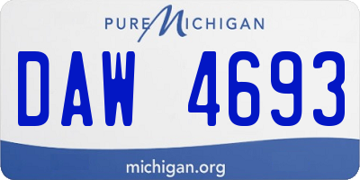 MI license plate DAW4693