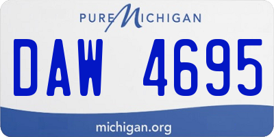 MI license plate DAW4695