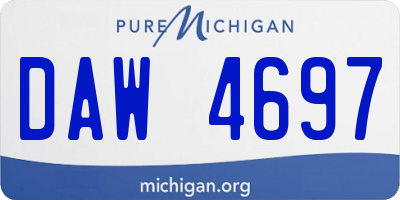 MI license plate DAW4697