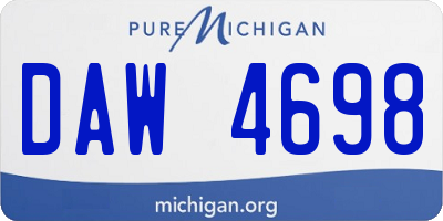MI license plate DAW4698