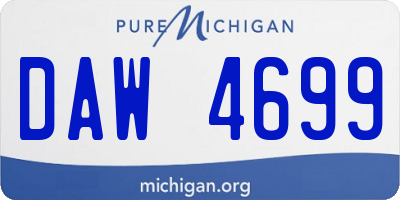 MI license plate DAW4699