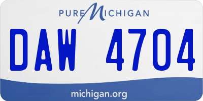 MI license plate DAW4704